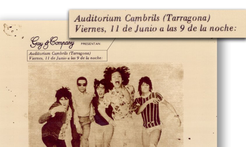 Cartell que anunciava el concert a Cambrils dels Rolling Stones el 9 de juny de 1976