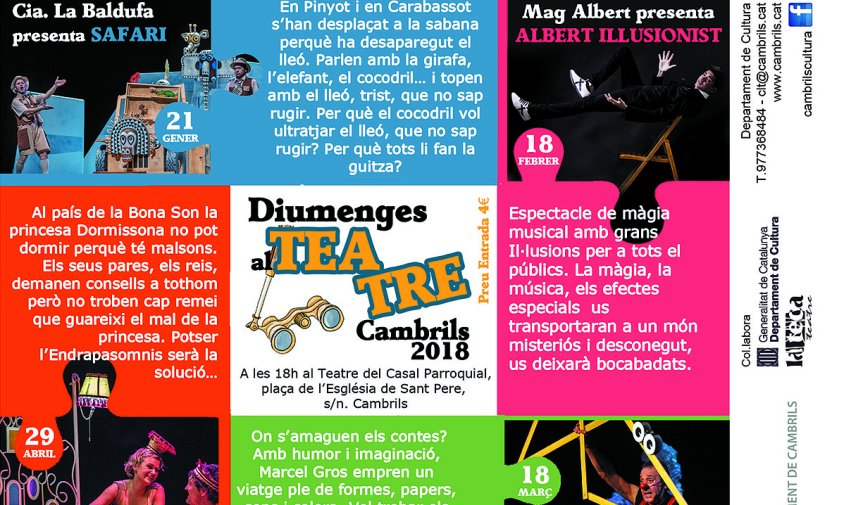 Cartell de la nova programació de Diumenges al Teatre