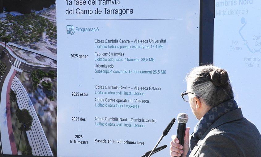 Un moment de la presentació del nou tramvia del Camp de Tarragona, aquest passat diumenge
