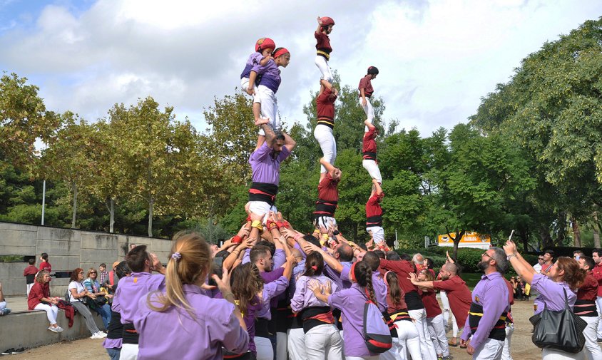 Pilars de comiat a la diada castellera de la Fira del Vi