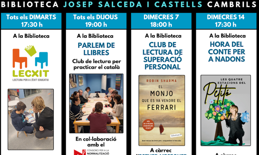 Agenda de maig de la Biblioteca Josep Salceda i Castells