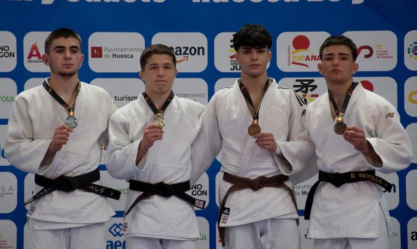 A la dreta, David Sevilla en el Campionat Nacional de Judo cadet sub-18 a Osca