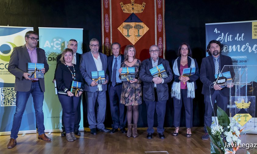 Imatge d'alguns dels guardonats a la Nit del Comerç