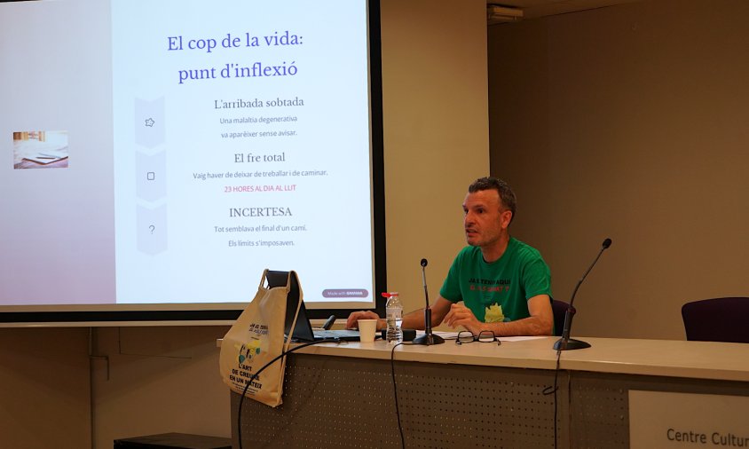 Pere Domingo, durant la presentació al Centre Cultural