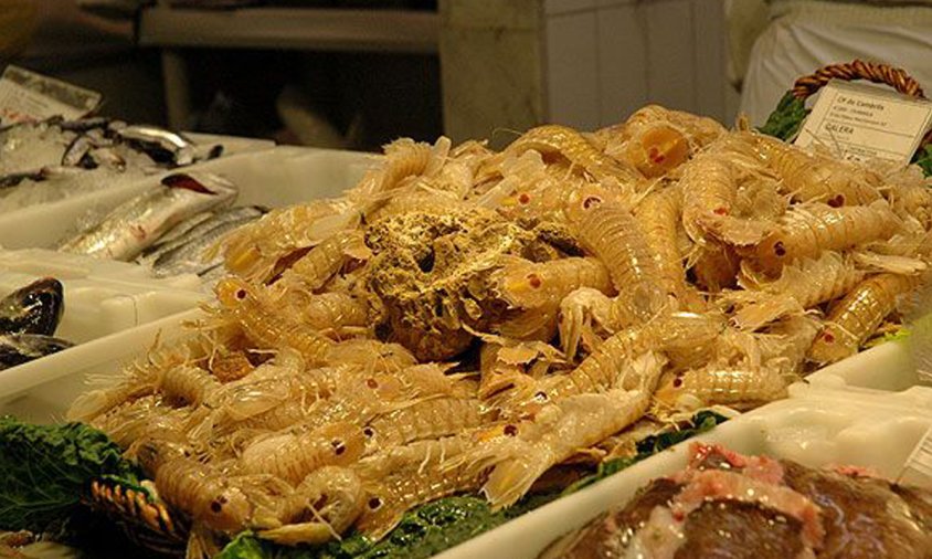 Galeres a la parada de peix del mercat, el febrer de l'any passat