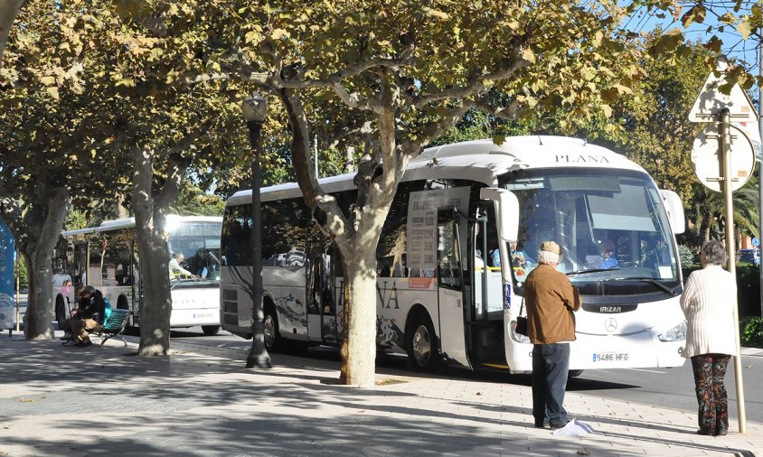 Parada d'autobús al passeig de La Salle, aquest matí