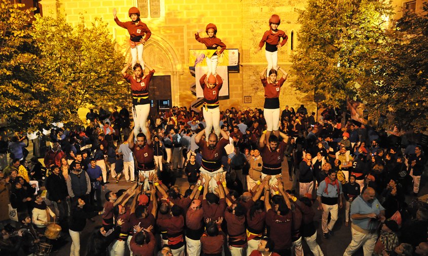 Els Xiquets de Cambrils van tancar la seva actuació amb tres pilars de quatre