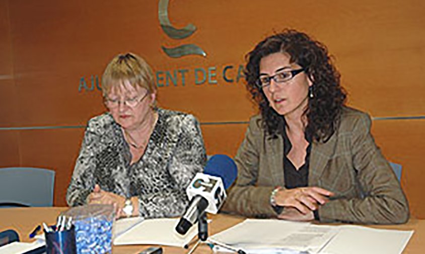 Carme Cros del PP i Mercè Dalmau de CiU, ahir en roda de premsa