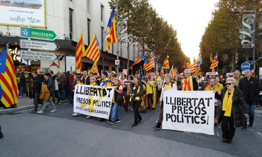 Els Avis i Àvies de Cambrils, en un moment de la manifestació d'aquest passat dissabte a Perpinyà