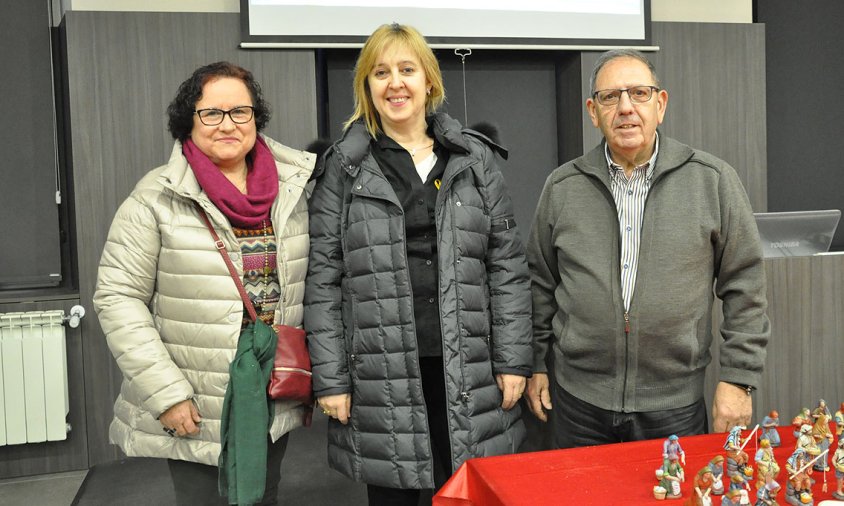 Guanyadors del concurs. D'esquerra a dreta: la propietària de la botiga De l'hort a l'Olla, Ester Milan i Josep M. Vidiella