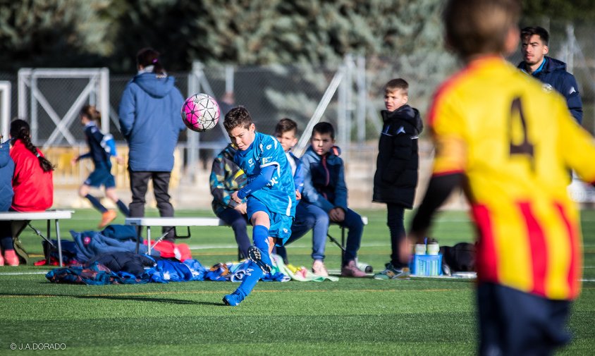 Partit del benjamí B contra el Riudoms