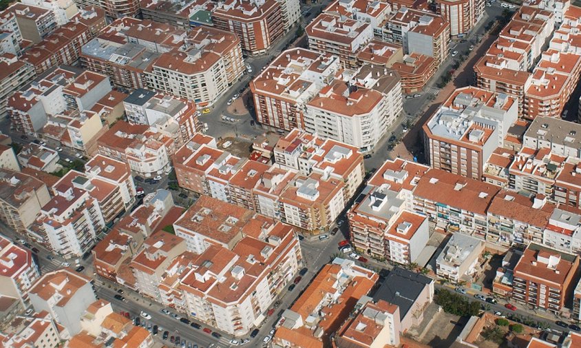 Vista aèria del barri de l'Eixample Platja