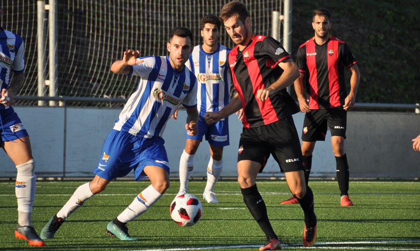 Imatge del partit disputat entre el Reus B Cambrils i el Figueres corresponent a la primera volta del campionat