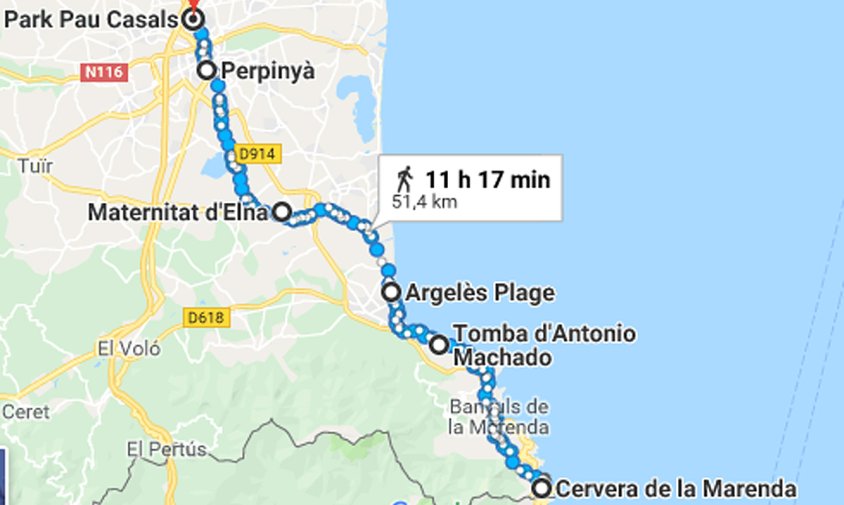 Itinerari de les primeres etapes del recorregut