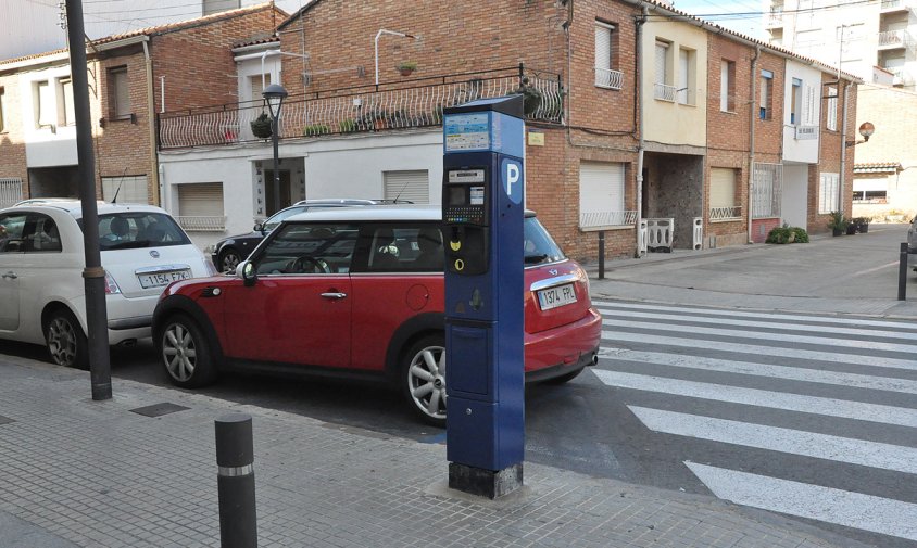 Imatge d'arxiu d'un parquímetre situat al carrer de Pau Casals