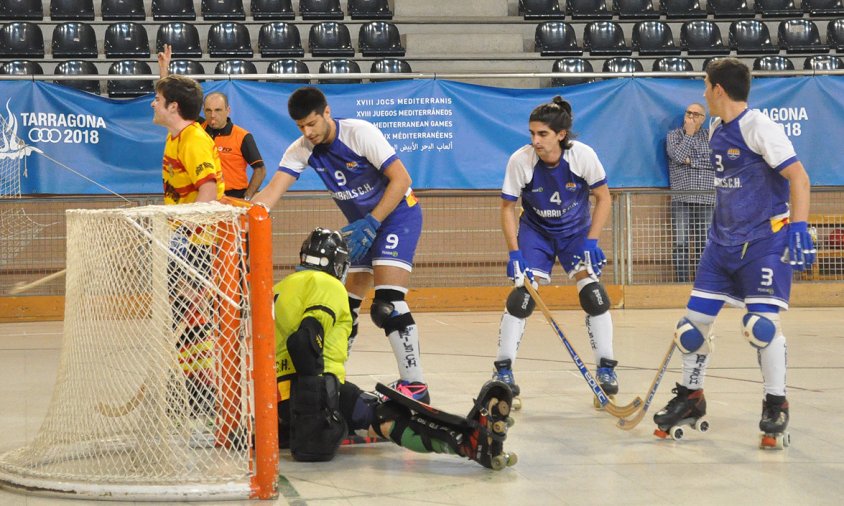 Imatge d'arxiu d'un partit del Cambrils CH, aquesta temporada