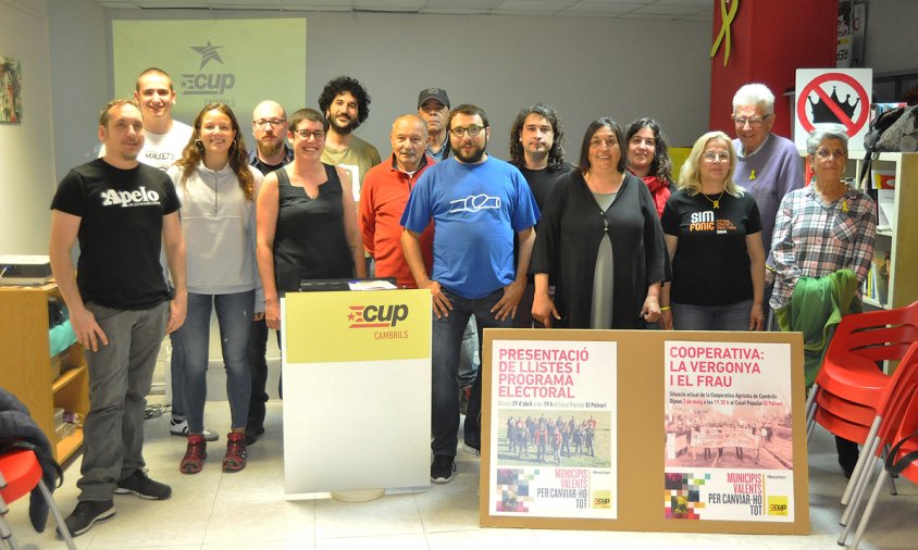 Part de la candidatura de la CUP a les eleccions municipals, ahir, al Casal Popular El Polvorí