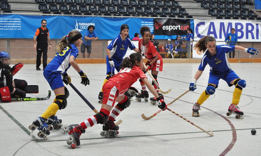 Un moment del partit disputat entre el Girona i l'Igualada, el passat diumenge al migdia