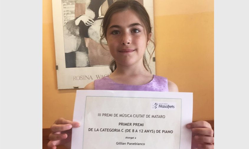 Gillian Panebianco va obtenir el primer premi de piano en la categoria d'alumnes de fins a 12 anys