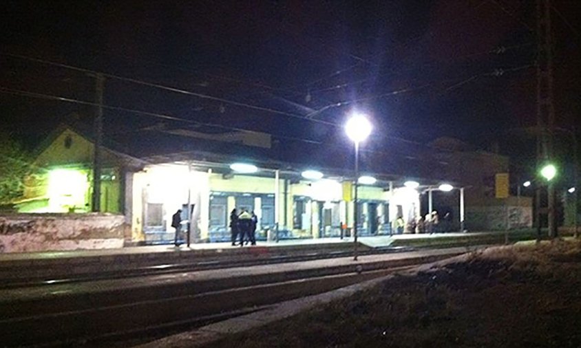Aspecte de l'estació de tren de Cambrils després de l'atropellament, ahir al vespre