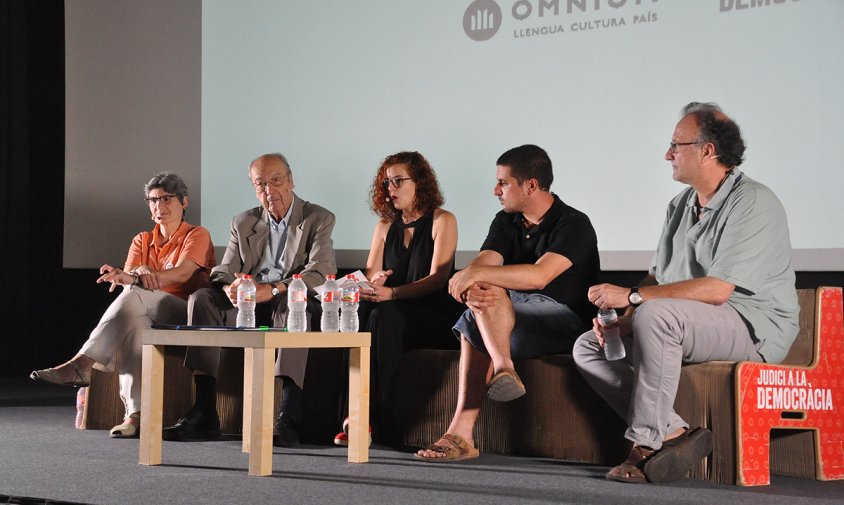 Esther Cuixart, August Gil Matamala, Ariadna Escoda, Quim Arrufat i Xavier Antich, a l'acte d'Òmnium d'aquest passat dissabte al matí