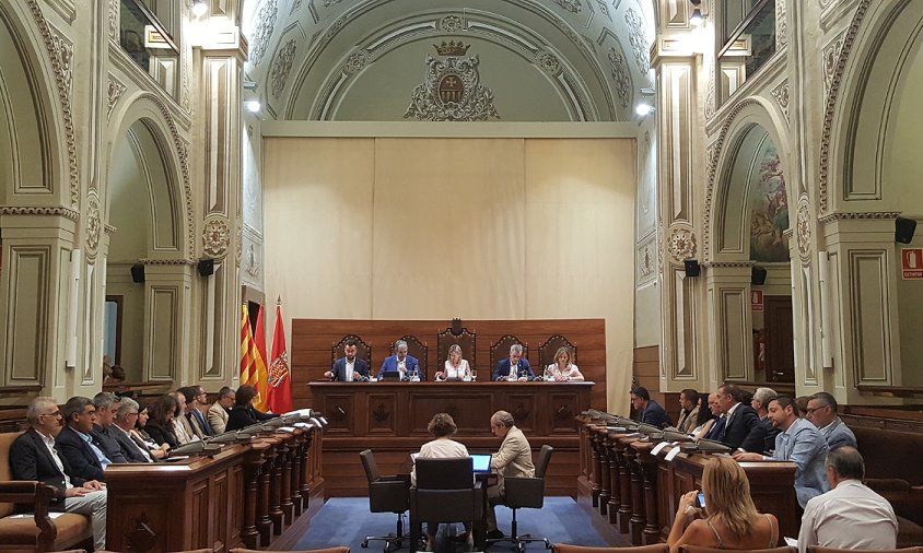 Imatge del ple a la Diputació de Tarragona celebrat ahir al matí