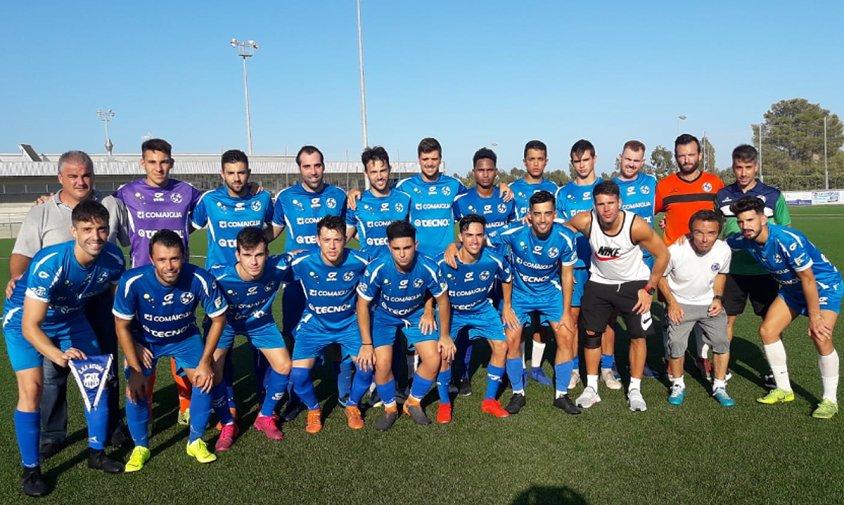 Jugadors i equip tècnic del Cambrils Unió, aquest passat dissabte