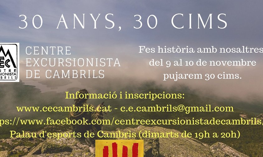 Cartell de l'activitat organitzada pel Centre Excursionista Cambrils