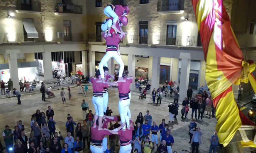 4 de 7 dels Xiquets de Cambrils a la Trobada de Colles del Sud celebrada a Tortosa