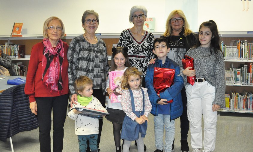 Guanyadors del concurs de punts de llibre, el passat dissabte, a la Biblioteca