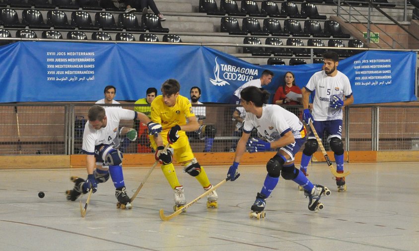 Imatge d'arxiu d'un partit del Cambrils CH, aquesta temporada