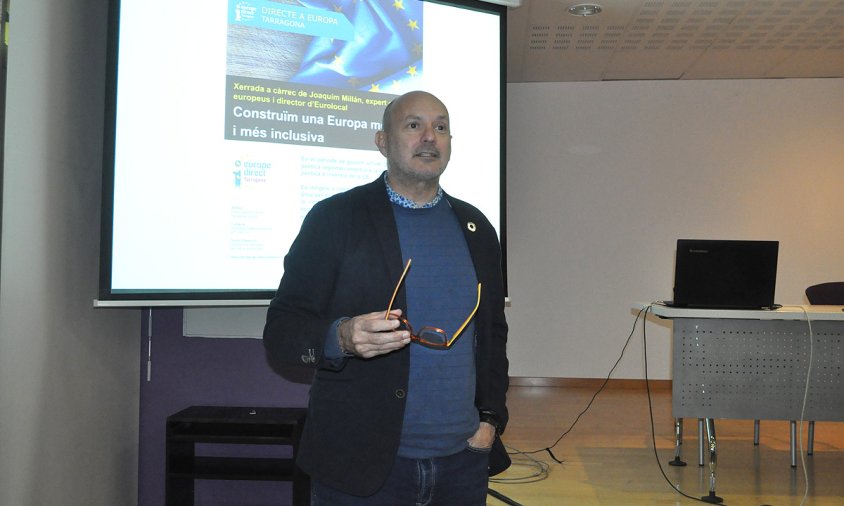 Un moment de la xerrada a càrrec de Joaquim Millan, ahir a la tarda al Centre Cultural