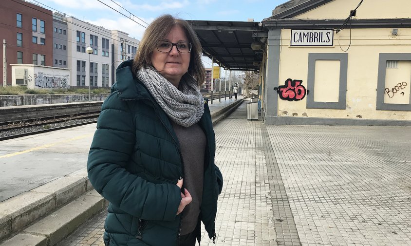 L'alcaldessa, Camí Mendoza, ahir a la vella estació de tren