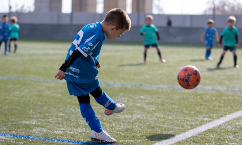 Imatge d'un dels partits del futbols base del Cambrils Unió, aquest passat cap de setmana