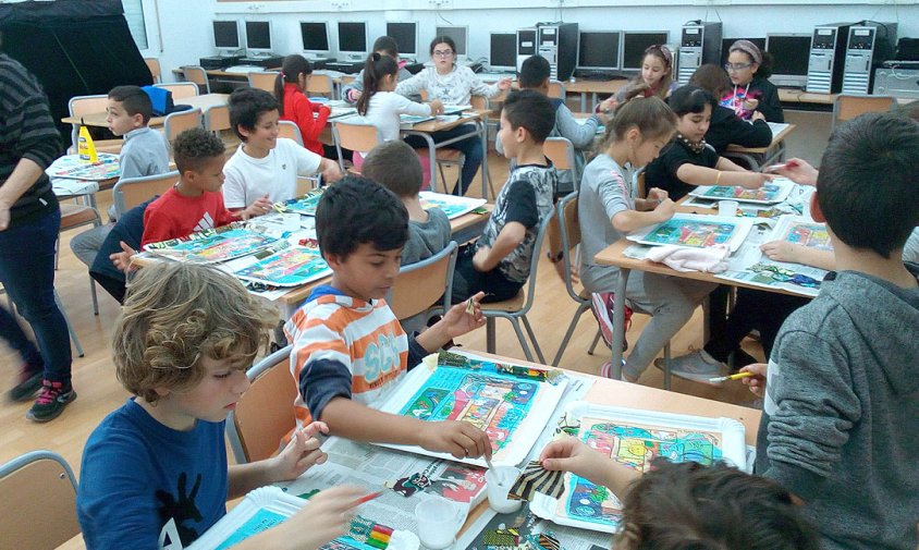 Imatge del taller que van dur a terme alumnes de l'escola Joan Ardèvol