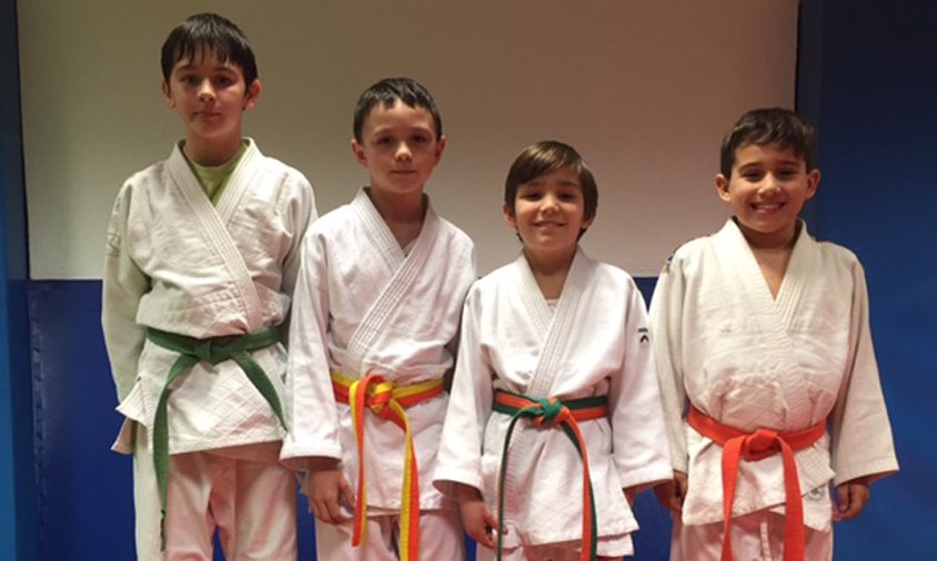 Judokes cambrilencs que van competir a la Super Copa de Catalunya. D'esquerra a dreta: Andreu Ballesté, Iker Triviño, David Sevilla i Aleix Garcia