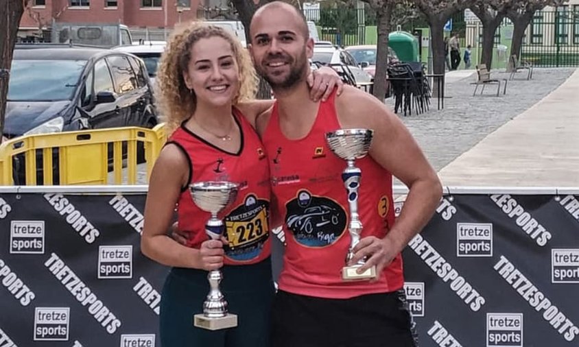 Mónica Herrero i David García van guanyar en l'apartat d'equips mixtes a la Crono pujada al campanar de Les Borges del Camp