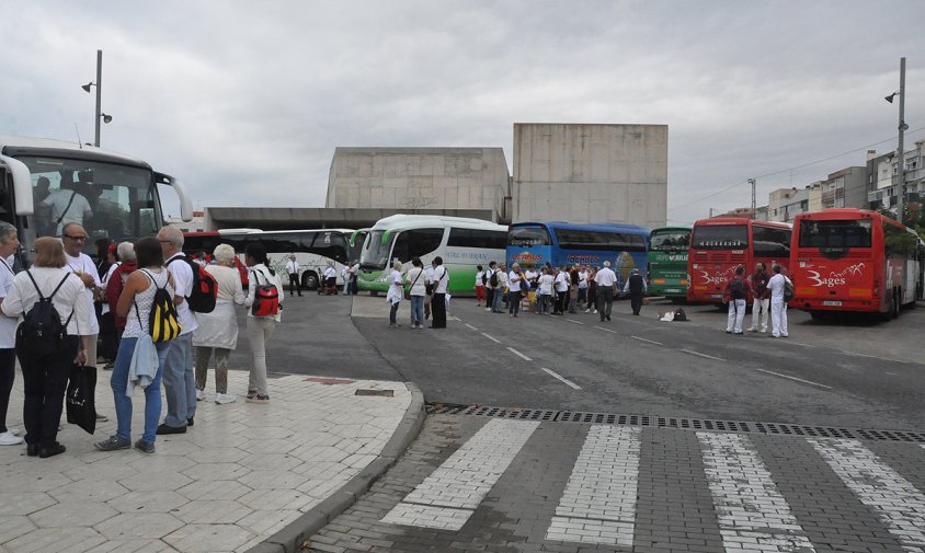 Imatge d'arxiu de l'estació d'autobusos en una sortida de l'ANC per la Diada