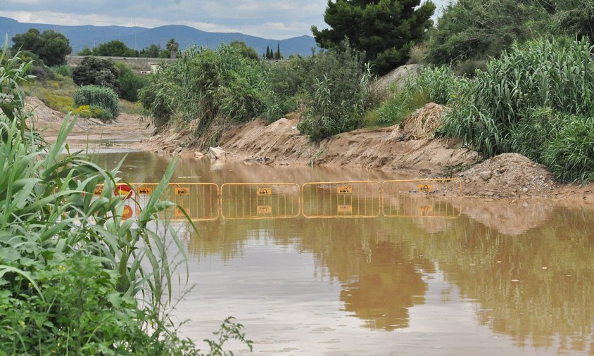 Riera de Riudoms amb acumulació d'aigua a la zona del camí de Vilafortuny, aquest passat dilluns