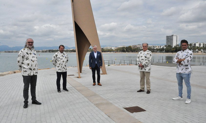 Jeroni Castell, Pep Moreno, Pedro Granados, Joan Bosch i Rubén Campos, ahir, a Salou