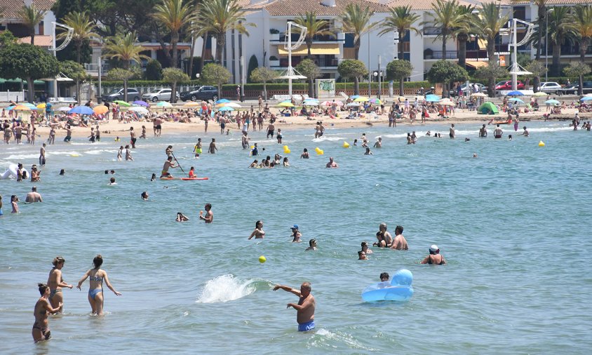 Imatge de la platja del Regueral, aquest passat diumenge