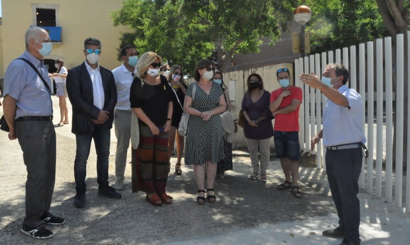 Un moment de l'acte de reobertura del Museu Molí de les Tres Eres, ahir al migdia