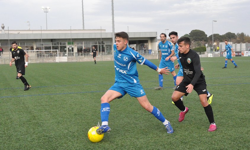 Imatge del darrer partit de la temporada que el Cambrils Unió va poder disputar a casa, el passat 29 de febrer, contra la Canonja