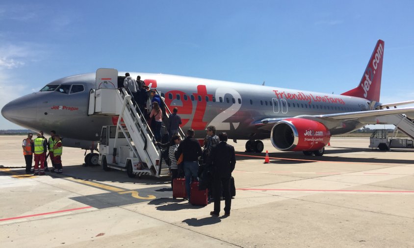 Imatge d'un avió de la companyia aèria a l'aeroport de Reus