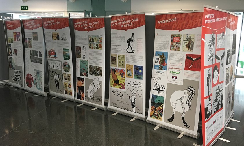 Imatge de l'exposició sobre el còmic en català, a l'Ateneu Juvenil