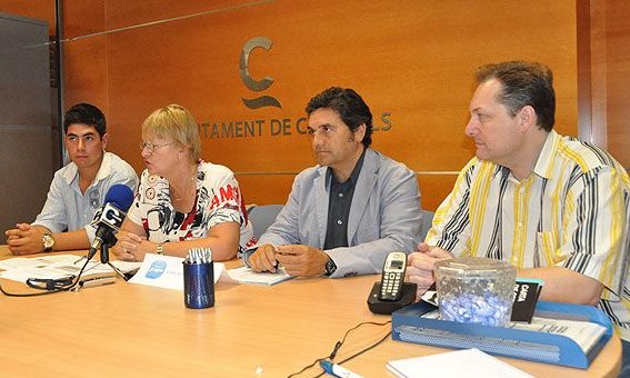 Un moment de la roda de premsa d'ahir al matí. D'esquerra a dreta: Andrea Montemezzani, Carme Cros, Francesc Garriga i David Chatelain