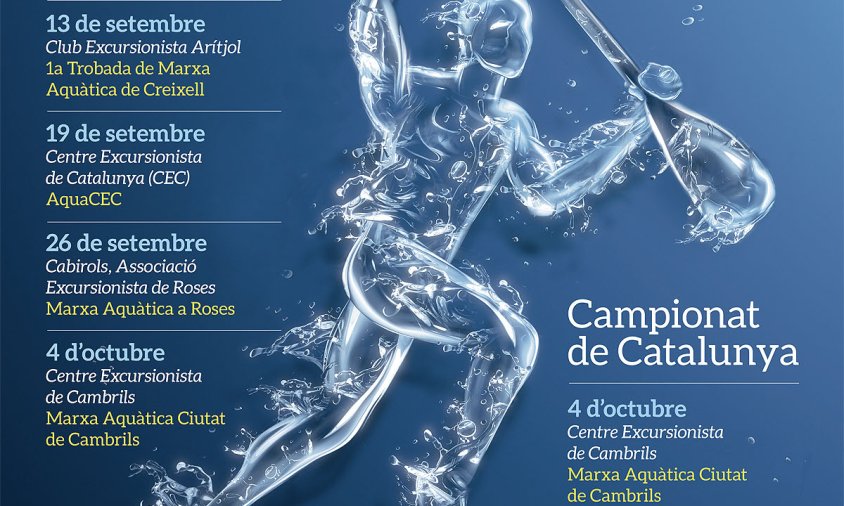 Cartell del campionat de Catalunya de marxa aquàtica que es disputarà el proper 4 d'octubre a Cambrils