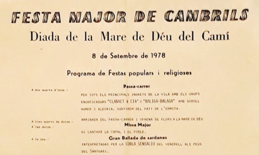 Cartell Festa Major de la Mare de Déu del Camí 1978