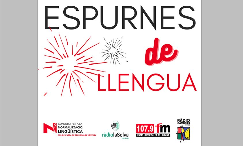 Cartell del programa radiofònic "Espurnes de llengua"