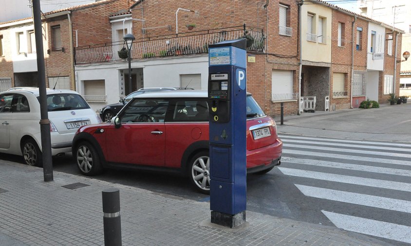 Imatge d'un parquímetre situat al carrer de Pau Casals